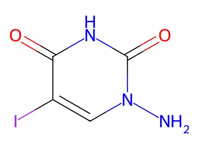 1-Amino-5-iodo-1,2,3,4-tetrahydropyrimidine-2,4-dione structure
