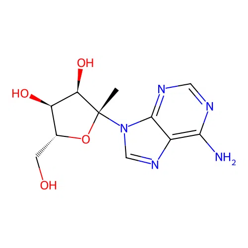 (2R,3R,4S,5R)-2-(6-aminopurin-9-yl)-5-(hydroxymethyl)-2-methyloxolane-3,4-diol structure