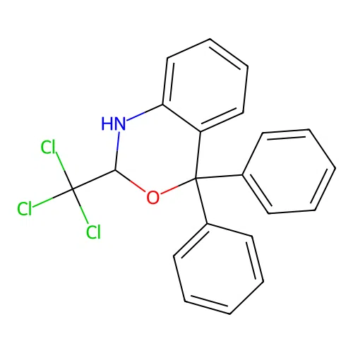 4,4-diphenyl-2-(trichloromethyl)-1,4-dihydro-2H-3,1-benzoxazine structure