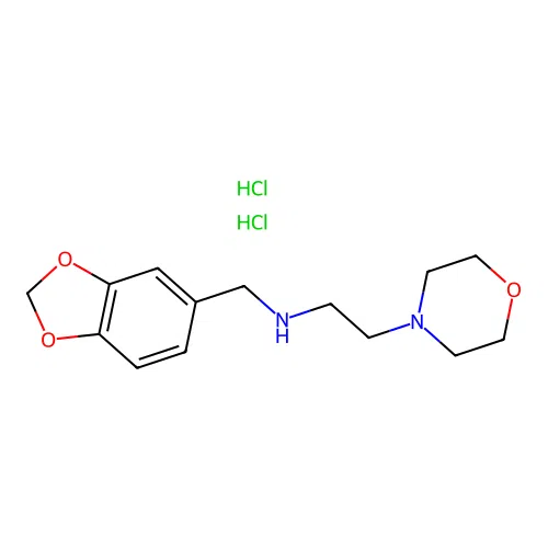 N-(benzo[d][1,3]dioxol-5-ylmethyl)-2-morpholinoethanamine dihydrochloride structure