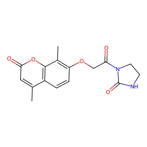 1-[2-(4,8-Dimethyl-2-oxochromen-7-yl)oxyacetyl]imidazolidin-2-one structure