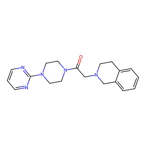 2-(3,4-dihydro-1H-isoquinolin-2-yl)-1-(4-pyrimidin-2-ylpiperazin-1-yl)ethanone structure