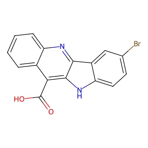 7-bromo-10H-indolo[3,2-b]quinoline-11-carboxylic acid structure