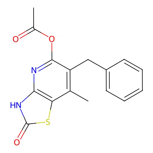 6-Benzyl-7-methyl-2-oxo-2,3-dihydro[1,3]thiazolo[4,5-b]pyridin-5-yl acetate structure