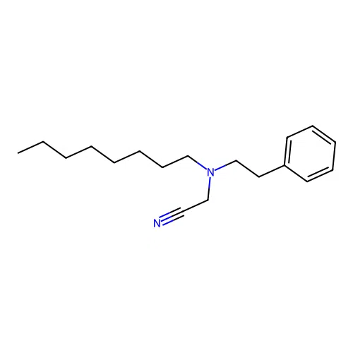 2-[Octyl(2-phenylethyl)amino]acetonitrile structure