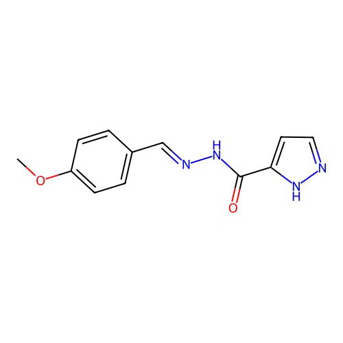 (E)-N'-(4-methoxybenzylidene)-1H-pyrazole-5-carbohydrazide structure