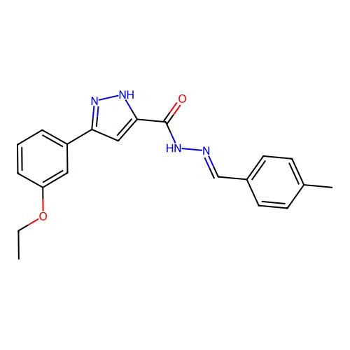 (E)-3-(3-ethoxyphenyl)-N'-(4-methylbenzylidene)-1H-pyrazole-5-carbohydrazide structure