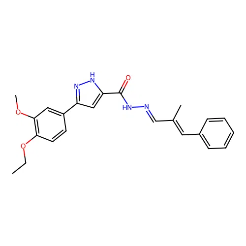 3-(4-ethoxy-3-methoxyphenyl)-N'-[(1E,2E)-2-methyl-3-phenylprop-2-en-1-ylidene]-1H-pyrazole-5-carbohydrazide structure