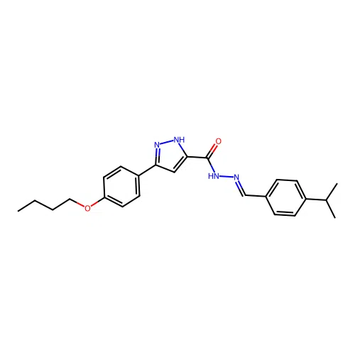 (E)-3-(4-butoxyphenyl)-N'-(4-isopropylbenzylidene)-1H-pyrazole-5-carbohydrazide structure