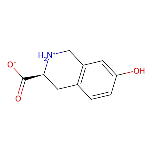 (3S)-7-hydroxy-1,2,3,4-tetrahydroisoquinolin-2-ium-3-carboxylate structure