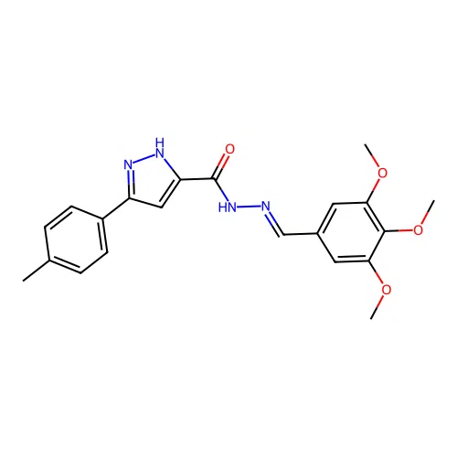 3-(4-methylphenyl)-N'-[(E)-(3,4,5-trimethoxyphenyl)methylidene]-1H-pyrazole-5-carbohydrazide structure
