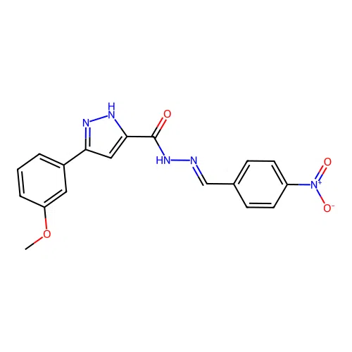 3-(3-methoxyphenyl)-N'-[(E)-(4-nitrophenyl)methylidene]-1H-pyrazole-5-carbohydrazide structure