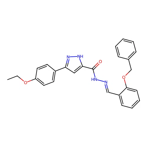(E)-N'-(2-(benzyloxy)benzylidene)-3-(4-ethoxyphenyl)-1H-pyrazole-5-carbohydrazide structure