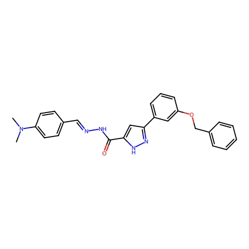 3-(3-(Benzyloxy)PH)-N'-(4-(DI-ME-amino)benzylidene)-1H-pyrazole-5-carbohydrazide structure