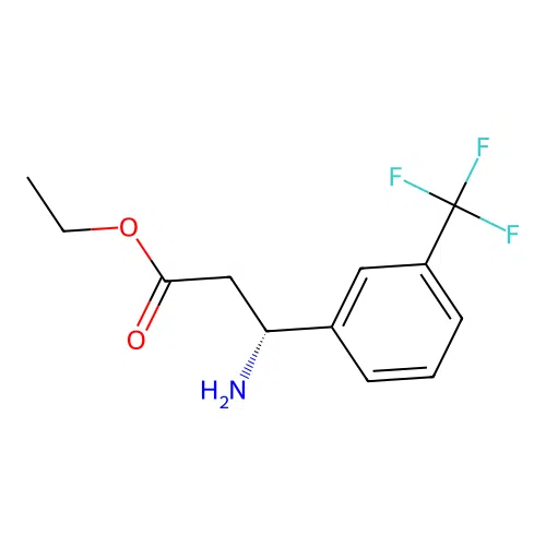 ethyl (3R)-3-amino-3-[3-(trifluoromethyl)phenyl]propanoate structure