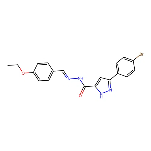 3-(4-bromophenyl)-N'-[(E)-(4-ethoxyphenyl)methylidene]-1H-pyrazole-5-carbohydrazide structure