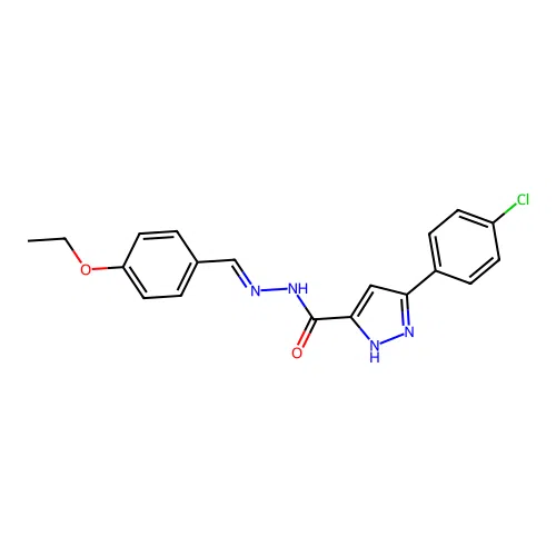 3-(4-chlorophenyl)-N'-[(E)-(4-ethoxyphenyl)methylidene]-1H-pyrazole-5-carbohydrazide structure