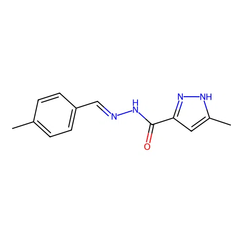 3-methyl-N'-[(E)-(4-methylphenyl)methylidene]-1H-pyrazole-5-carbohydrazide structure