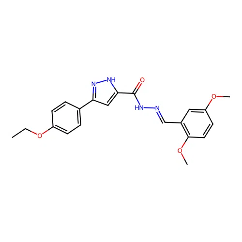 N'-[(E)-(2,5-dimethoxyphenyl)methylidene]-3-(4-ethoxyphenyl)-1H-pyrazole-5-carbohydrazide structure