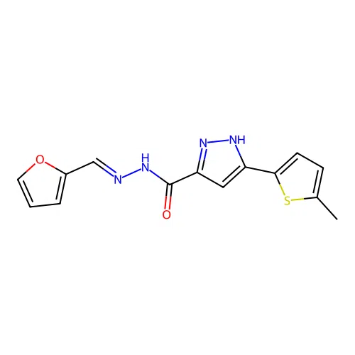 N'-(2-Furylmethylene)-3-(5-methyl-2-thienyl)-1H-pyrazole-5-carbohydrazide structure