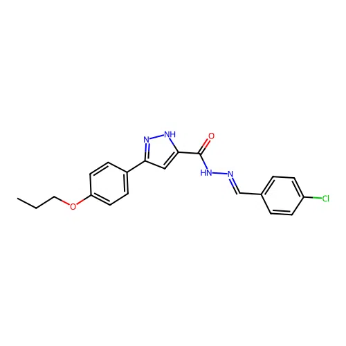 N'-(4-Chlorobenzylidene)-3-(4-propoxyphenyl)-1H-pyrazole-5-carbohydrazide structure