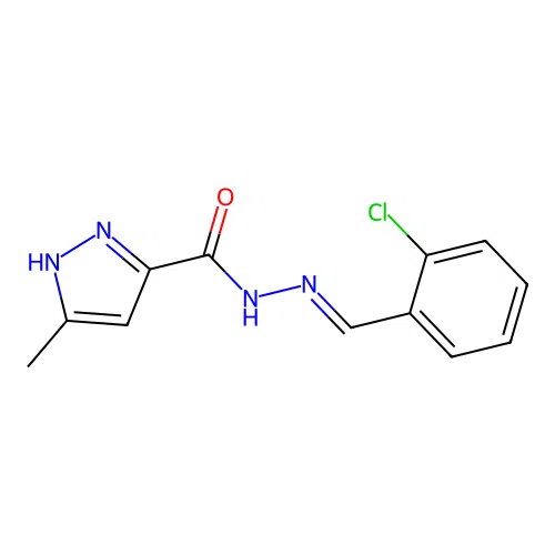 N'-[(E)-(2-chlorophenyl)methylidene]-3-methyl-1H-pyrazole-5-carbohydrazide structure