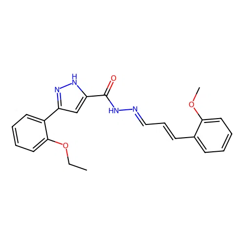 3-(2-ETHOXY-PH)-N'-(3-(2-MEO-PH)-2-PROPENYLIDENE)-1H-PYRAZOLE-5-CARBOHYDRAZIDE structure