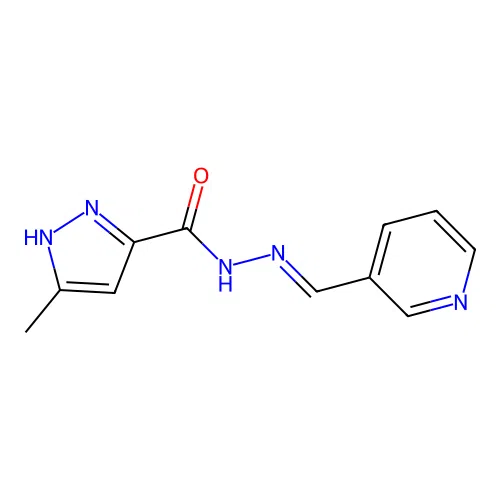 5-methyl-N-[(E)-pyridin-3-ylmethylideneamino]-1H-pyrazole-3-carboxamide structure