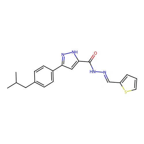 3-(4-Isobutylphenyl)-N'-(2-thienylmethylene)-1H-pyrazole-5-carbohydrazide structure