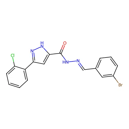 N'-(3-Bromobenzylidene)-3-(2-chlorophenyl)-1H-pyrazole-5-carbohydrazide structure