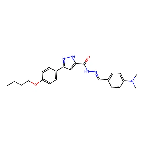 3-(4-butoxyphenyl)-N'-{(E)-[4-(dimethylamino)phenyl]methylidene}-1H-pyrazole-5-carbohydrazide structure