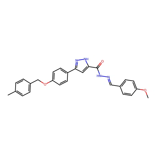 N'-(4-Meo-benzylidene)-3-(4-((4-ME-benzyl)oxy)PH)-1H-pyrazole-5-carbohydrazide structure