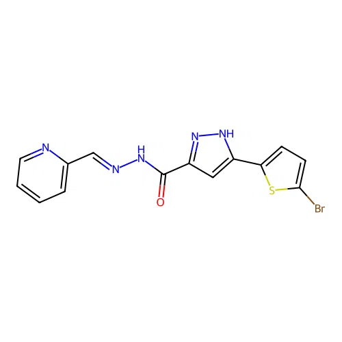 3-(5-Bromo-2-thienyl)-N'-(2-pyridinylmethylene)-1H-pyrazole-5-carbohydrazide structure