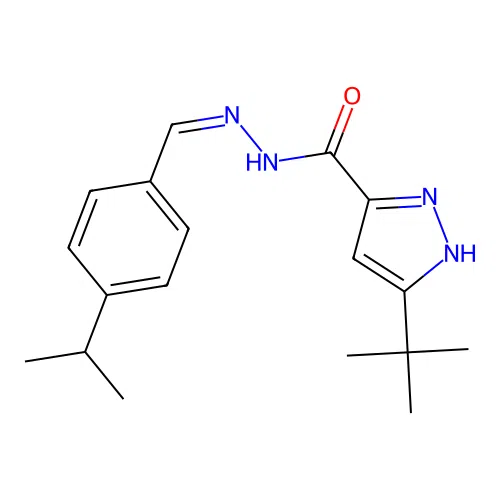 (Z)-3-(tert-butyl)-N'-(4-isopropylbenzylidene)-1H-pyrazole-5-carbohydrazide structure
