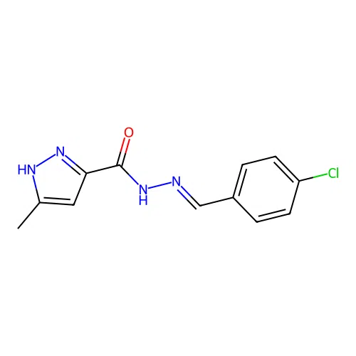N'-[(E)-(4-Chlorophenyl)methylidene]-3-methyl-1H-pyrazole-5-carbohydrazide structure