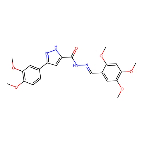 3-(3,4-dimethoxyphenyl)-N'-[(E)-(2,4,5-trimethoxyphenyl)methylidene]-1H-pyrazole-5-carbohydrazide structure