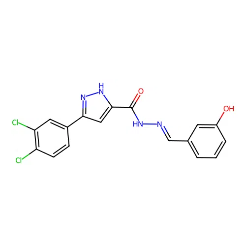 3-(3,4-dichlorophenyl)-N'-[(E)-(3-hydroxyphenyl)methylidene]-1H-pyrazole-5-carbohydrazide structure