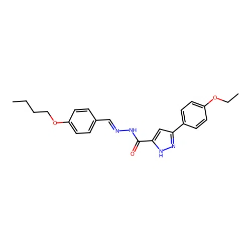 (E)-N'-(4-butoxybenzylidene)-3-(4-ethoxyphenyl)-1H-pyrazole-5-carbohydrazide structure