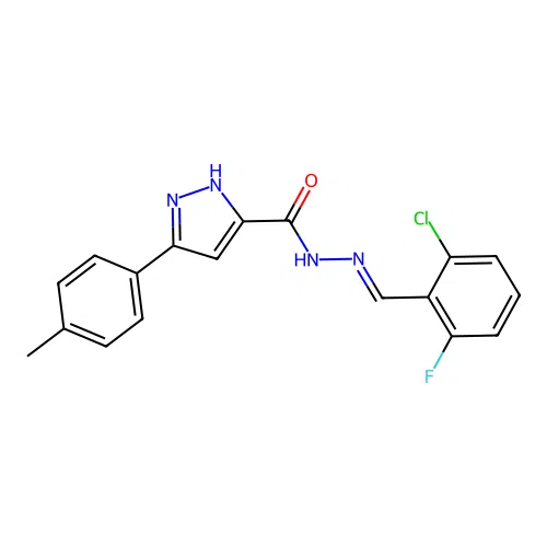 N'-[(E)-(2-chloro-6-fluorophenyl)methylidene]-3-(4-methylphenyl)-1H-pyrazole-5-carbohydrazide structure