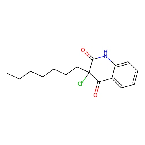 3-chloro-3-heptyl-1H-quinoline-2,4-dione structure