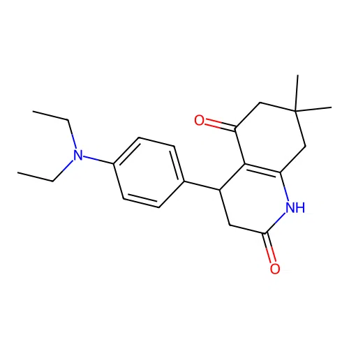 4-(4-(diethylamino)phenyl)-7,7-dimethyl-3,4,7,8-tetrahydroquinoline-2,5(1H,6H)-dione structure