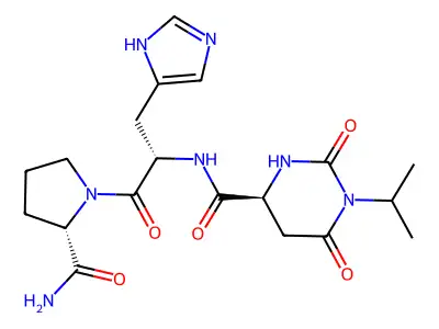 L-Prolinamide, N-((hexahydro-1-(1-methylethyl)-2,6-dioxo-4-pyrimidinyl)carbonyl)-L-histidyl-,(S)-, hydrate structure