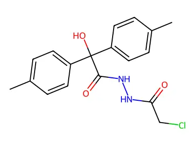 Benzeneacetic acid, alpha-hydroxy-4-methyl-alpha-(4-methylphenyl)-, 2-(chloroacetyl)hydrazide structure