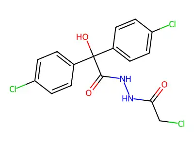 Benzeneacetic acid, 4-chloro-alpha-(4-chlorophenyl)-alpha-hydroxy-, 2-(chloroacetyl)hydrazide structure