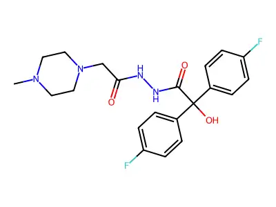 1-Piperazineacetic acid, 4-methyl-, 2-(bis(4-fluorophenyl)hydroxyacetyl)hydrazide structure