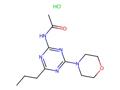 Acetamide, N-(4-(4-morpholinyl)-6-propyl-1,3,5-triazin-2-yl)-, monohydrochloride structure