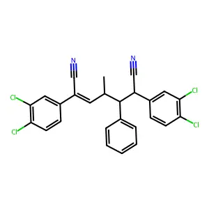 2,6-Bis(3,4-dichlorophenyl)-4-methyl-5-phenyl-2-heptenedinitrile structure