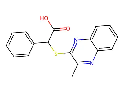 2-(3-Methylquinoxalin-2-ylthio)-2-phenylacetic acid structure