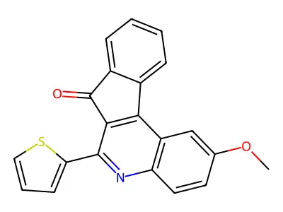 7H-Indeno(2,1-c)quinolin-7-one, 2-methoxy-6-(2-thienyl)- structure