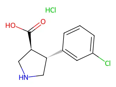 (+/-)-trans-4-(3-Chloro-phenyl)-pyrrolidine-3-carboxylic acid-HCl structure